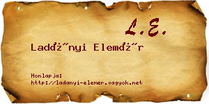 Ladányi Elemér névjegykártya
